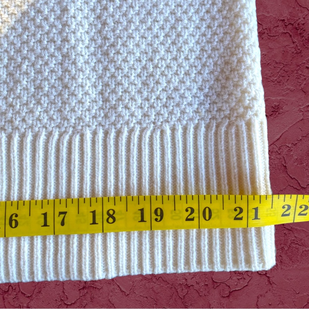 SOLD on Depop - Talbots Wool Crew Sweater Ribbon Bow Bell Sleeve Ivory White XL - Picture 13 of 15